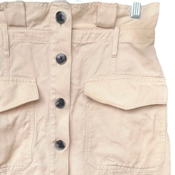 Banana Republic Cargo Button Front Mini Skirt Pockets Womens Size 4 Cream - Picture 5 of 7